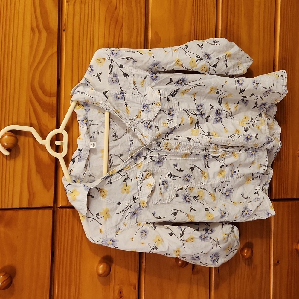 White floral blouse